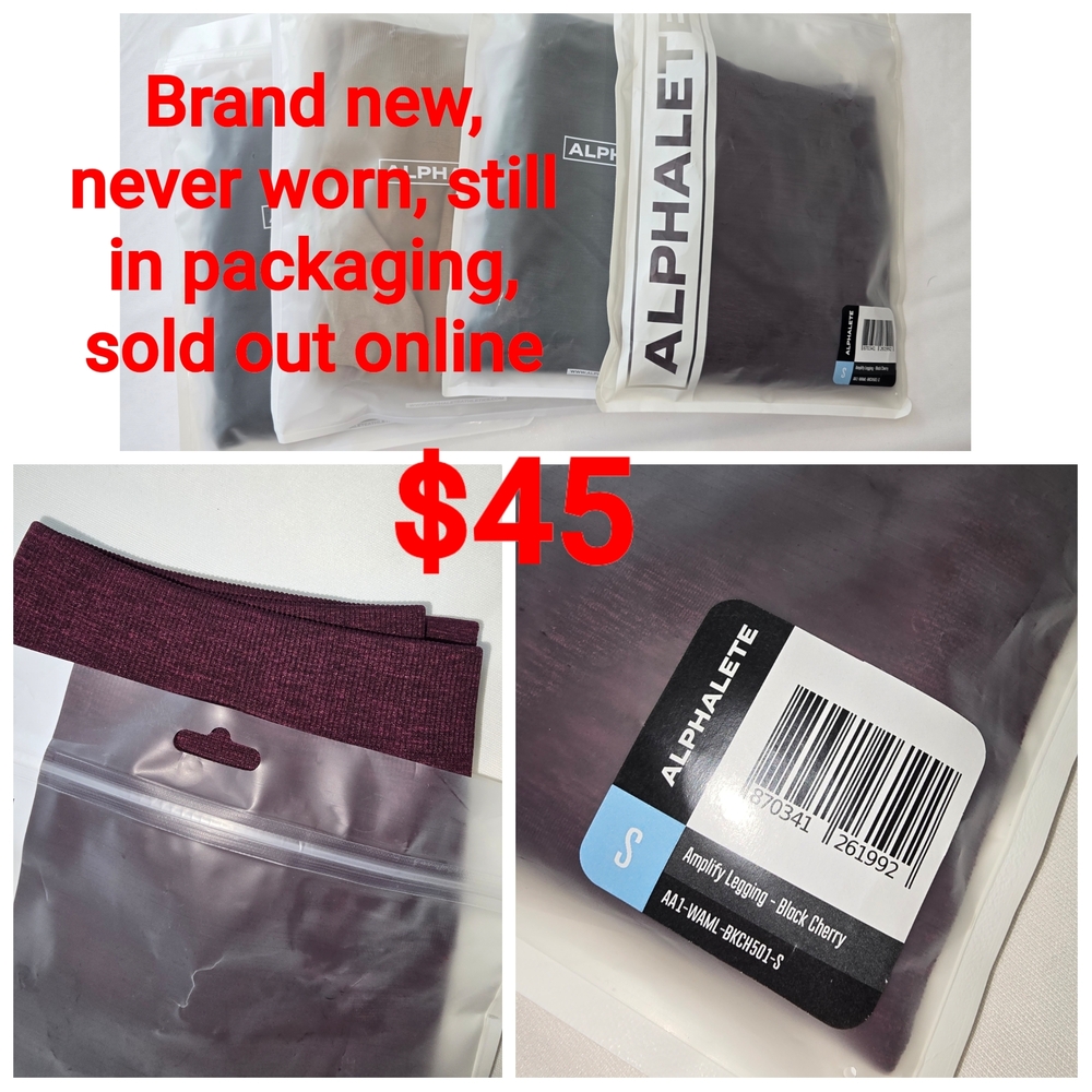 Alphalete Women's Amplify Leggings - S - Black Cherry - BNWT